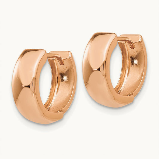 Hinged Hoop Earrings, 14K Rose Gold
