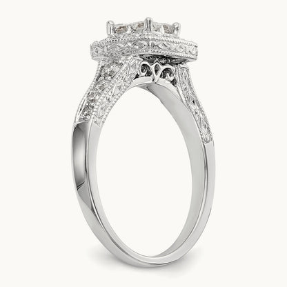 Complete Diamond Cluster Engagement Ring — photo set