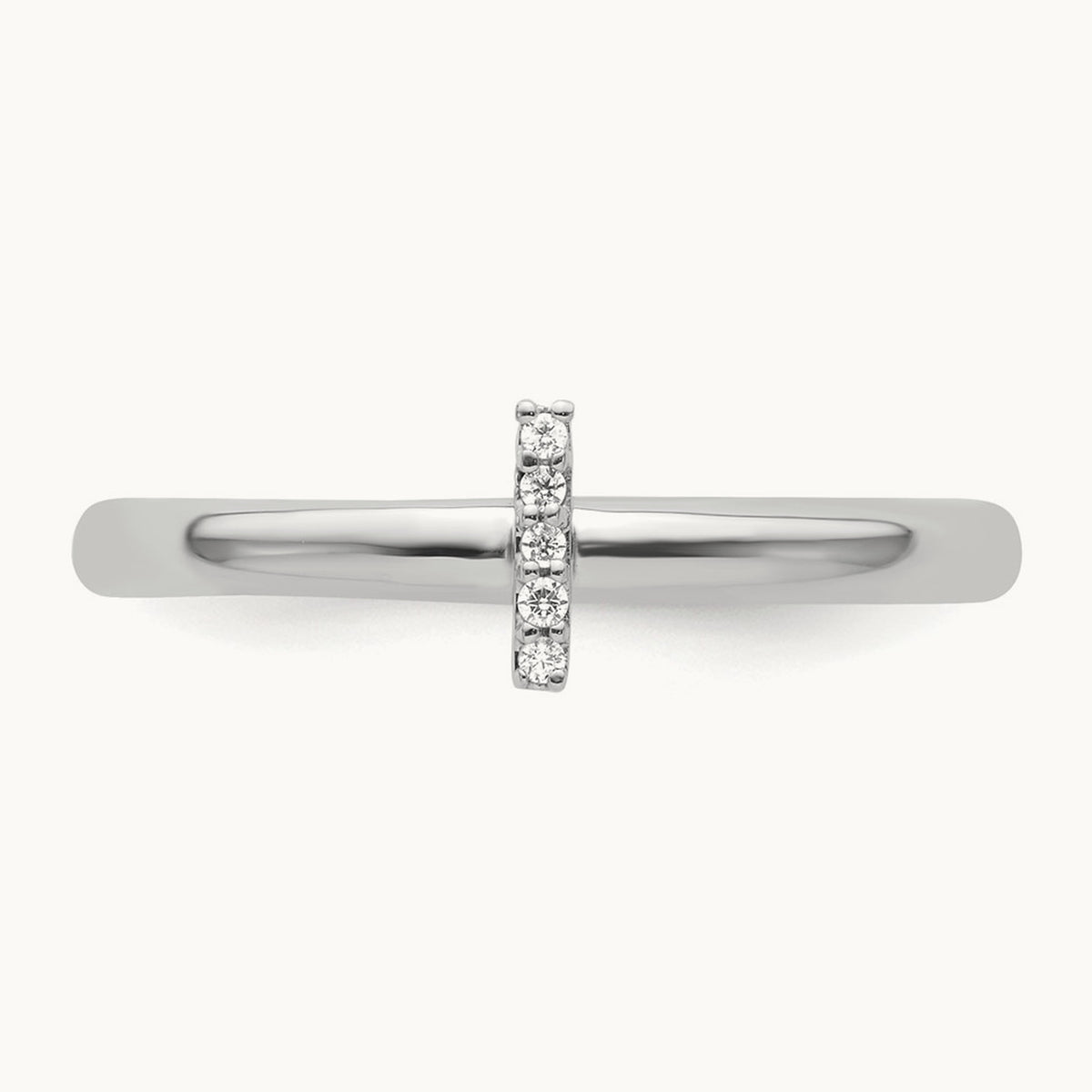 Stackable Diamond Ring — 14K White Gold, I