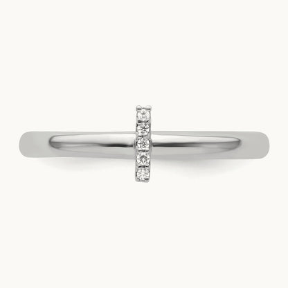 Stackable Diamond Ring — 14K White Gold, I