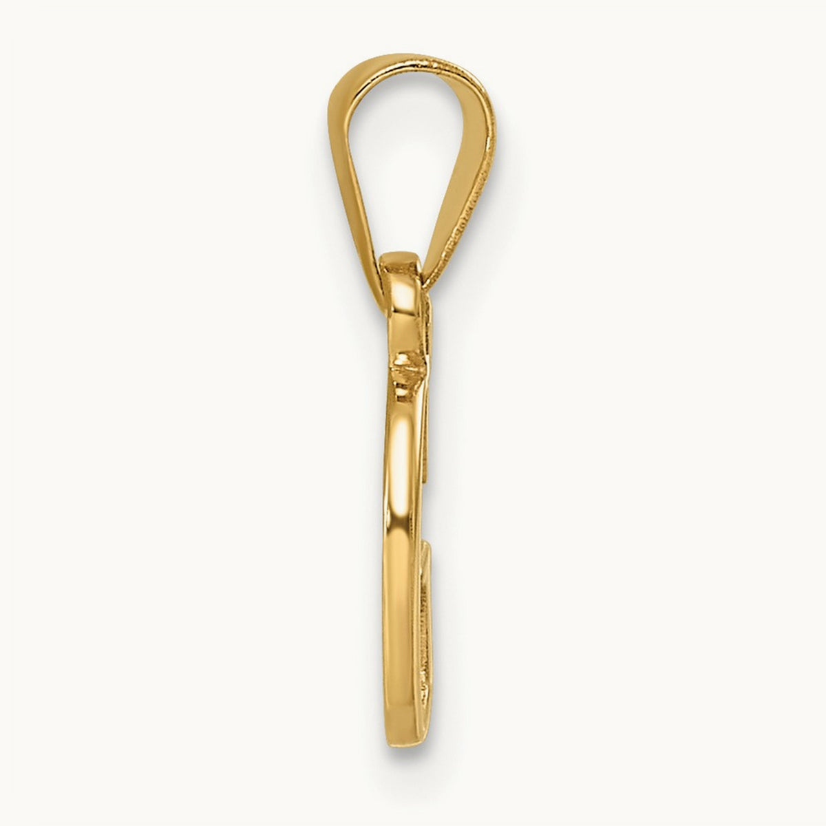 Polished Block Initial Pendant — 14K Yellow Gold, G
