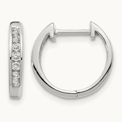 Diamond Hinged Hoop Earrings — 13mm