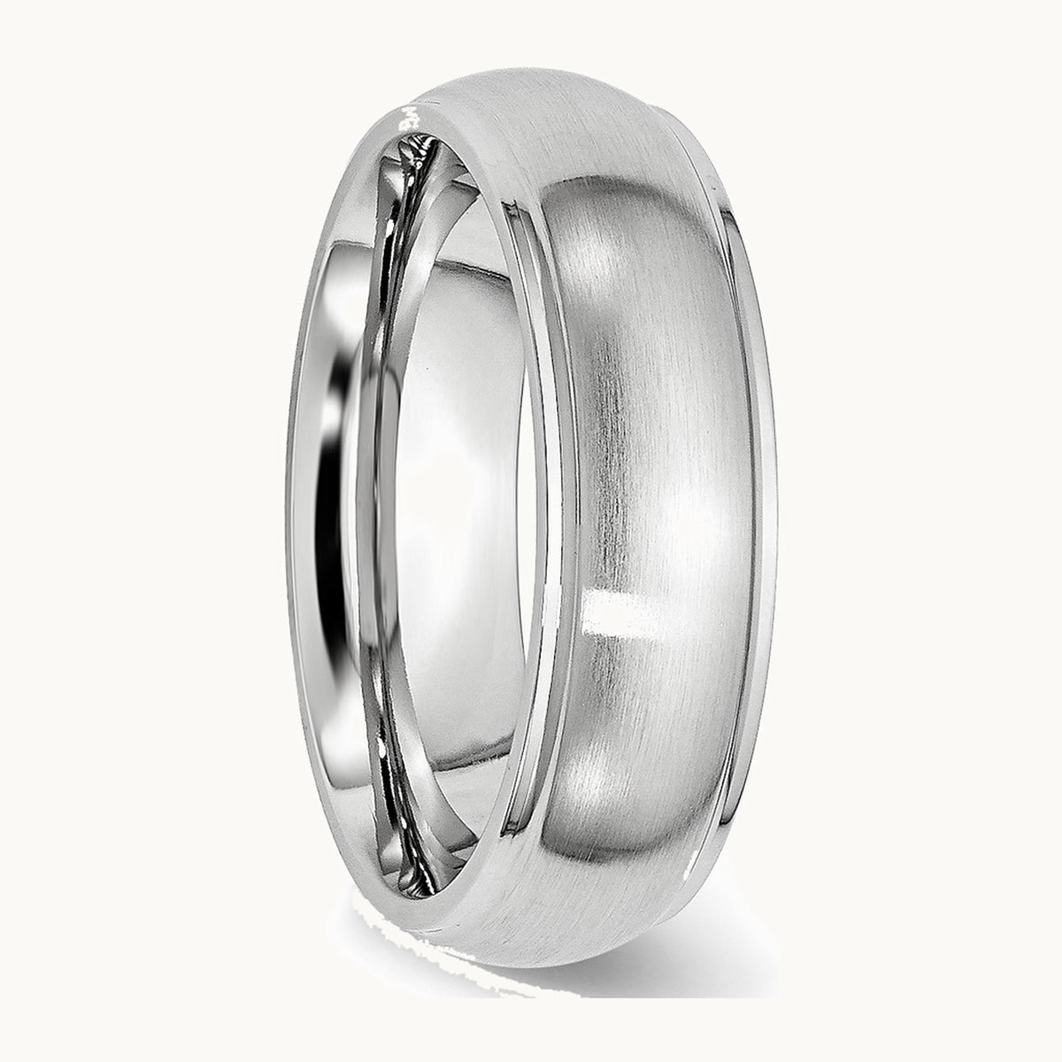 Chisel Cobalt Satin and Polished 7mm Ridged Edge Band