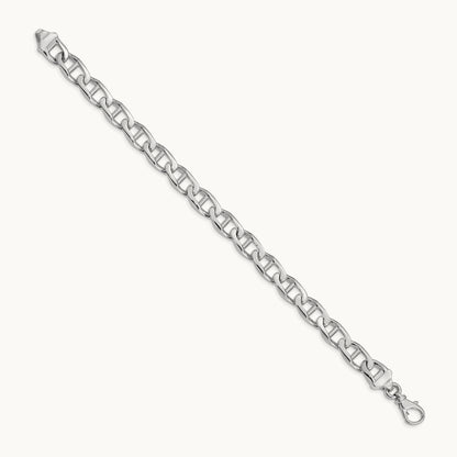 WG Hand-polished Anchor Link Bracelet, 9mm, 14K