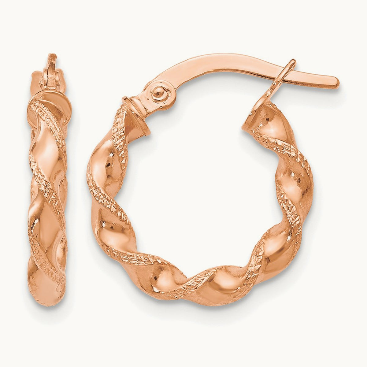 Twisted Hoop Earrings — Leslie's — 14K Rose Gold