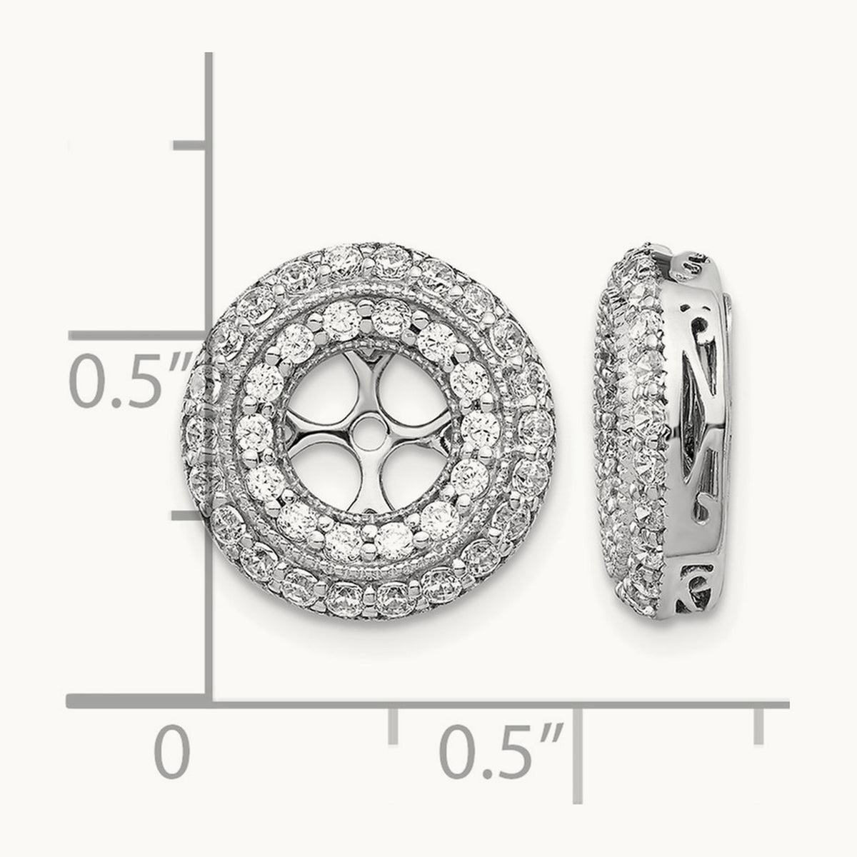 Fancy Diamond Earring Jackets — 14mm