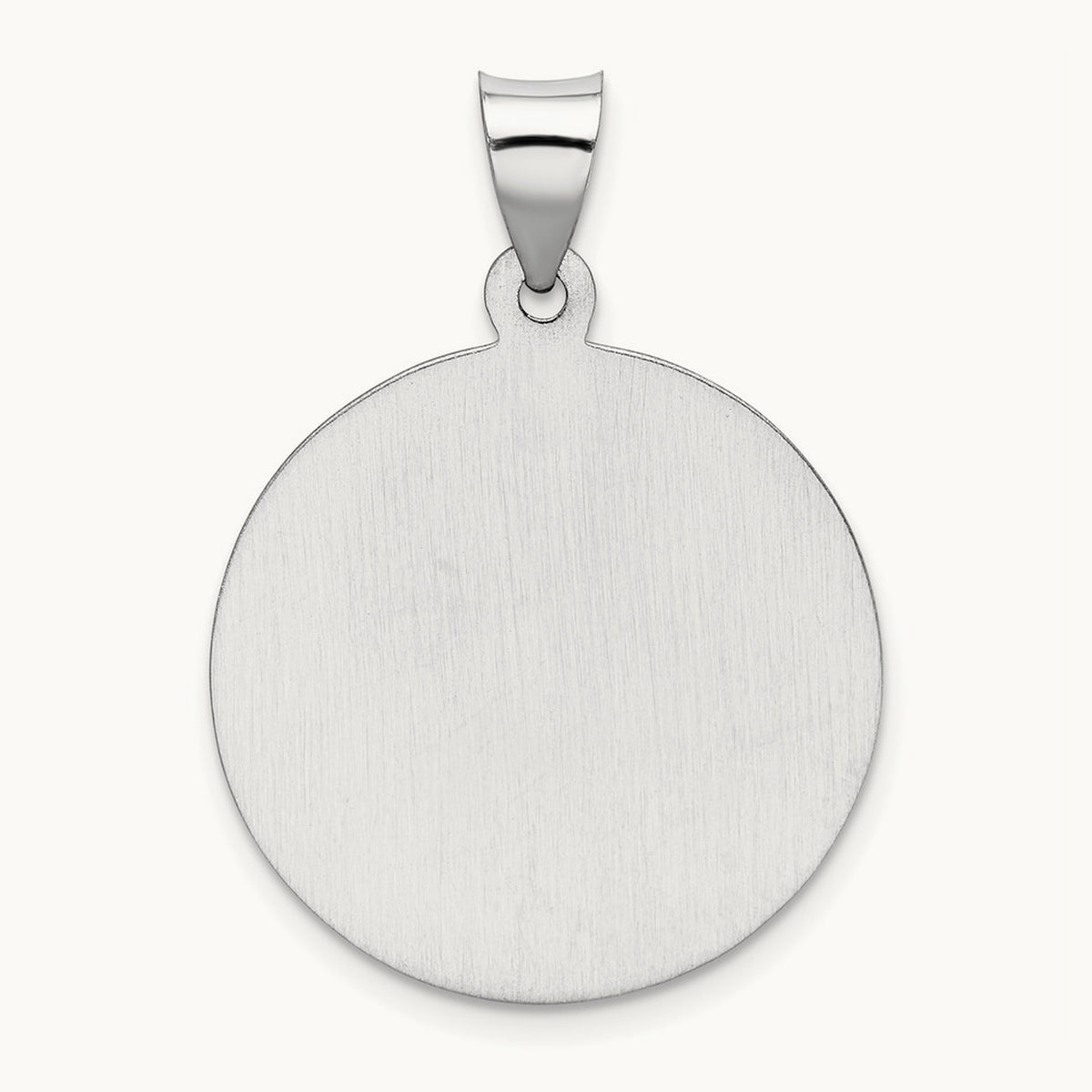Polished/Satin St Christopher Medal Hollow Pendant — 32mm
