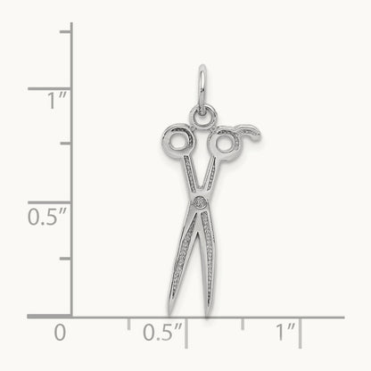 Scissors Charm, 14K White Gold