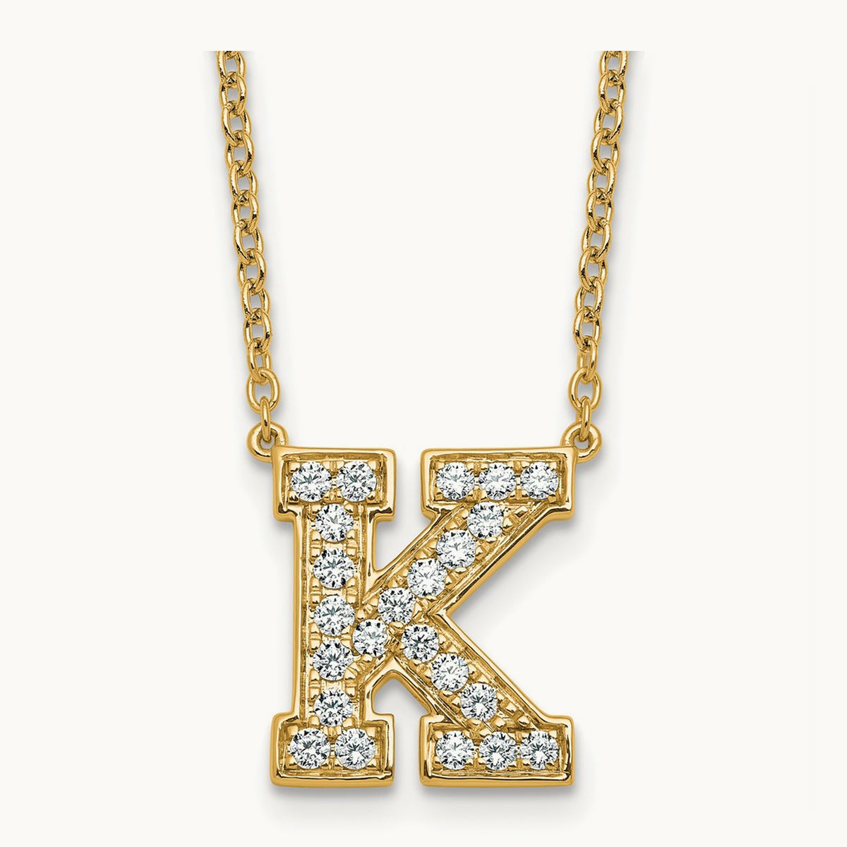 Initial Necklace, 0.50 ct tw Lab-Grown Diamond