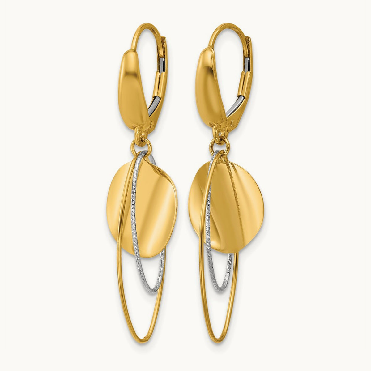 Polished / Dia-cut Dangle Leverback Earrings — Leslie's — photo set