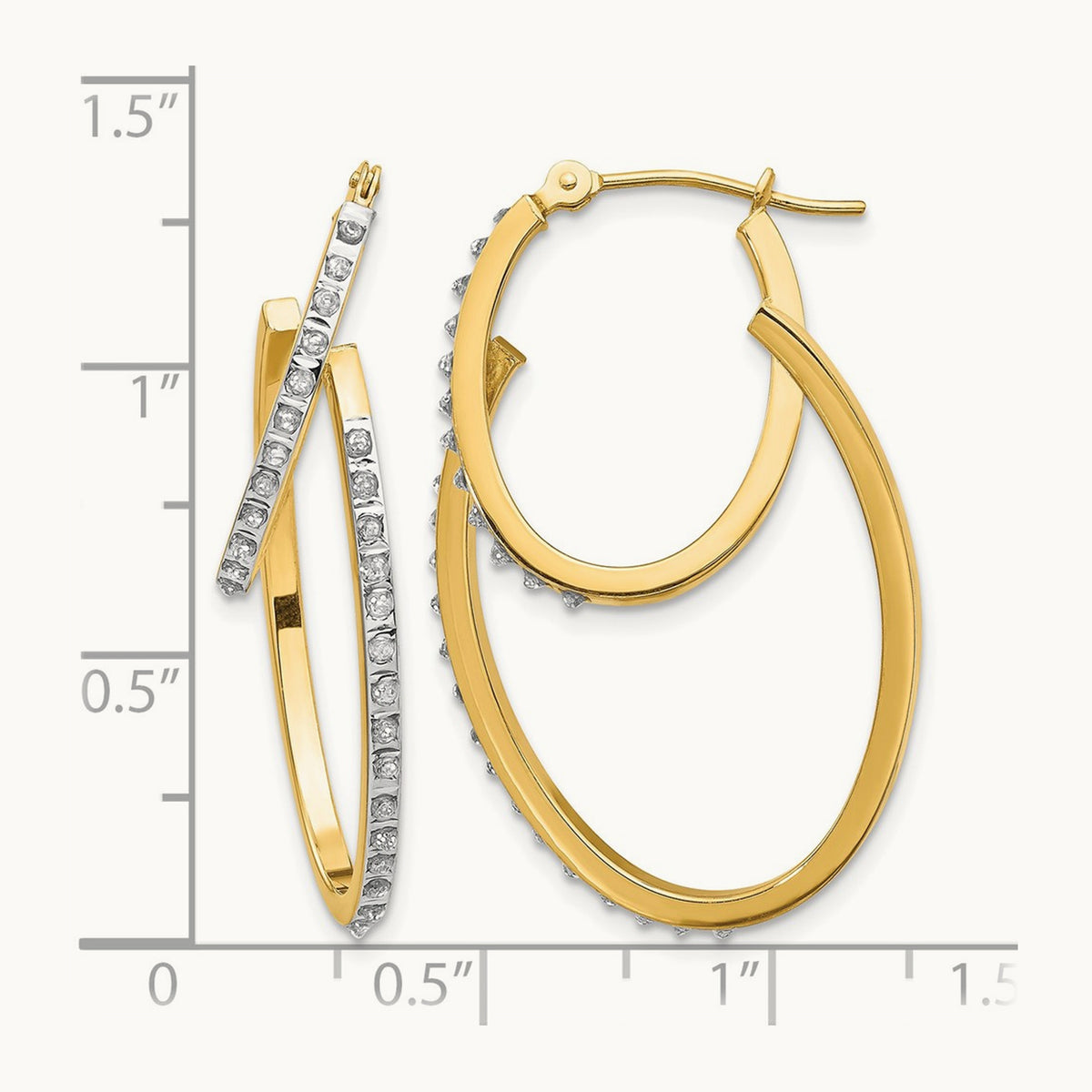Diamond Fascination Dia. Dust/Accent Double Hoop Earrings, 14K