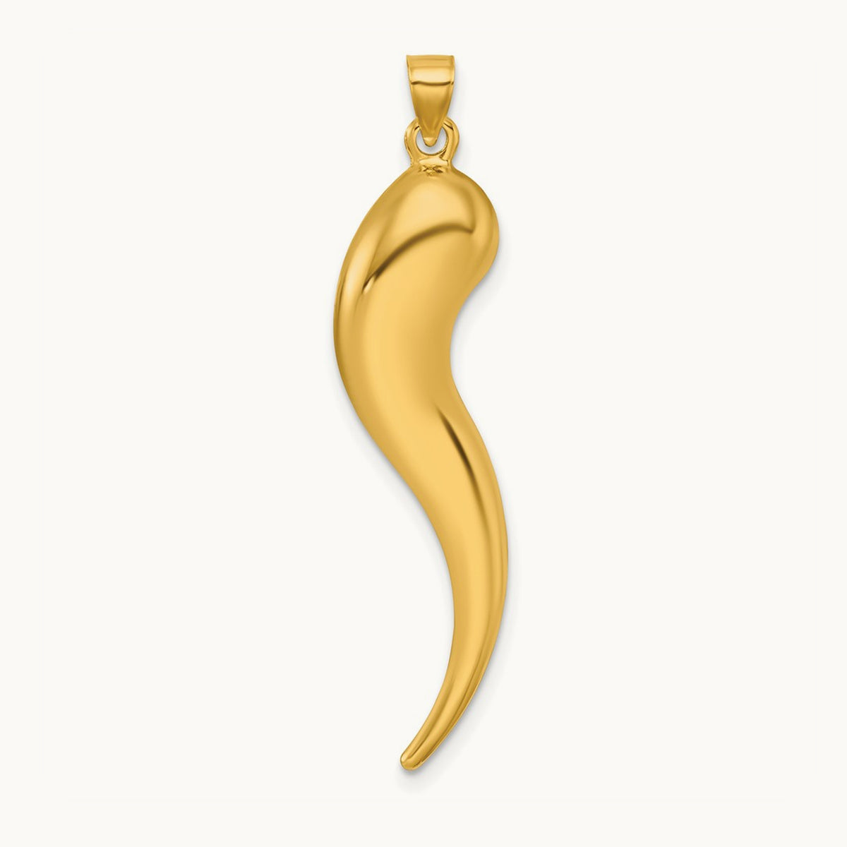 Polished Hollow Italian Horn Pendant — 41mm