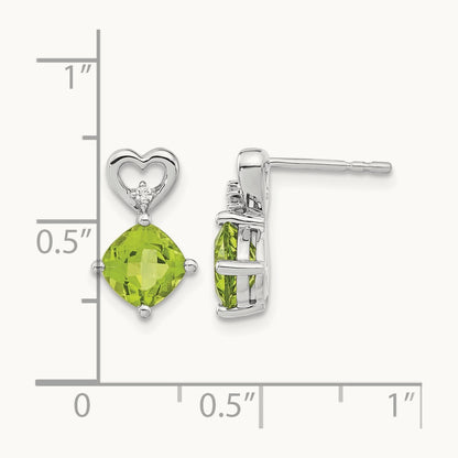 Peridot and Diamond Heart Earrings — photo set