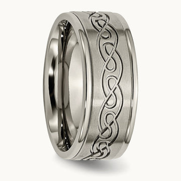 Brushed Center Scroll Design Band — photo set
