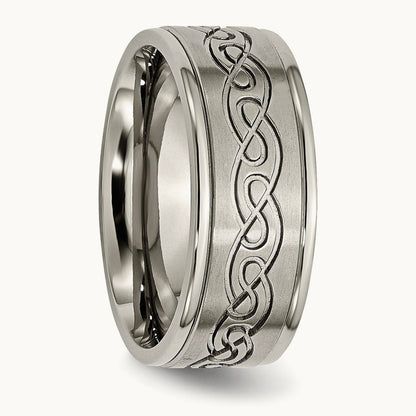 Brushed Center Scroll Design Band — photo set