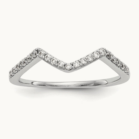 Round Diamond Wedding Band, 14K White Gold