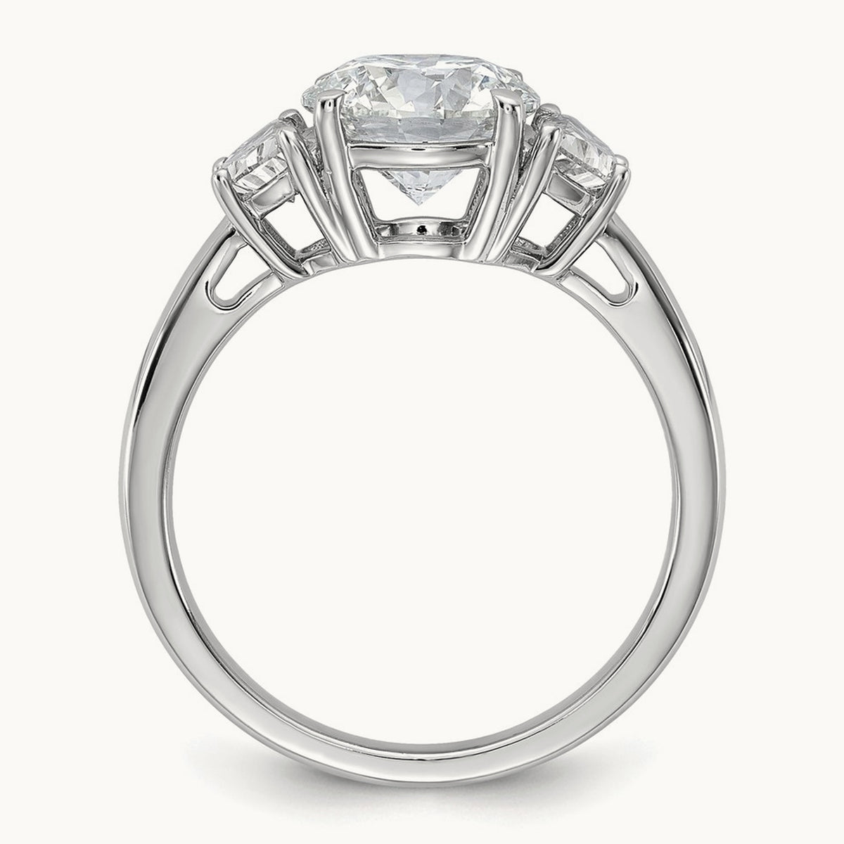 Round 3 Stone Engagement Ring, 1.25-4.00 ct tw Lab-Grown Diamond — 2 1/2 ct, 14K White Gold