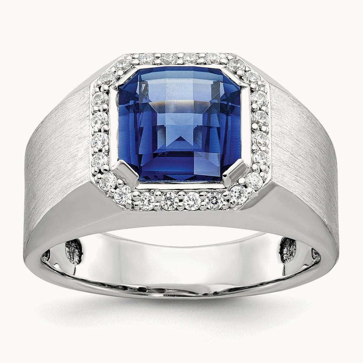 Men's Cr. Sapphire and Diamond Complete Ring — IBGoodman — photo set