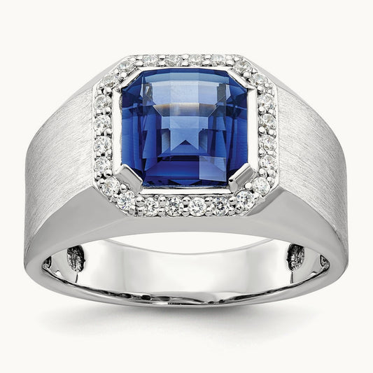 Men's Cr. Sapphire and Diamond Complete Ring — IBGoodman — photo set