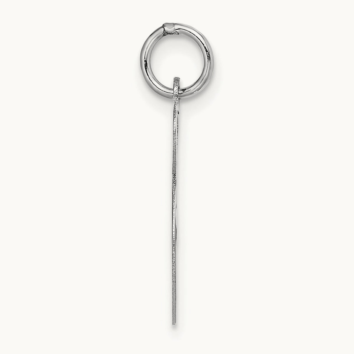 Large Fancy Script Initial Charm — 14K White Gold, S