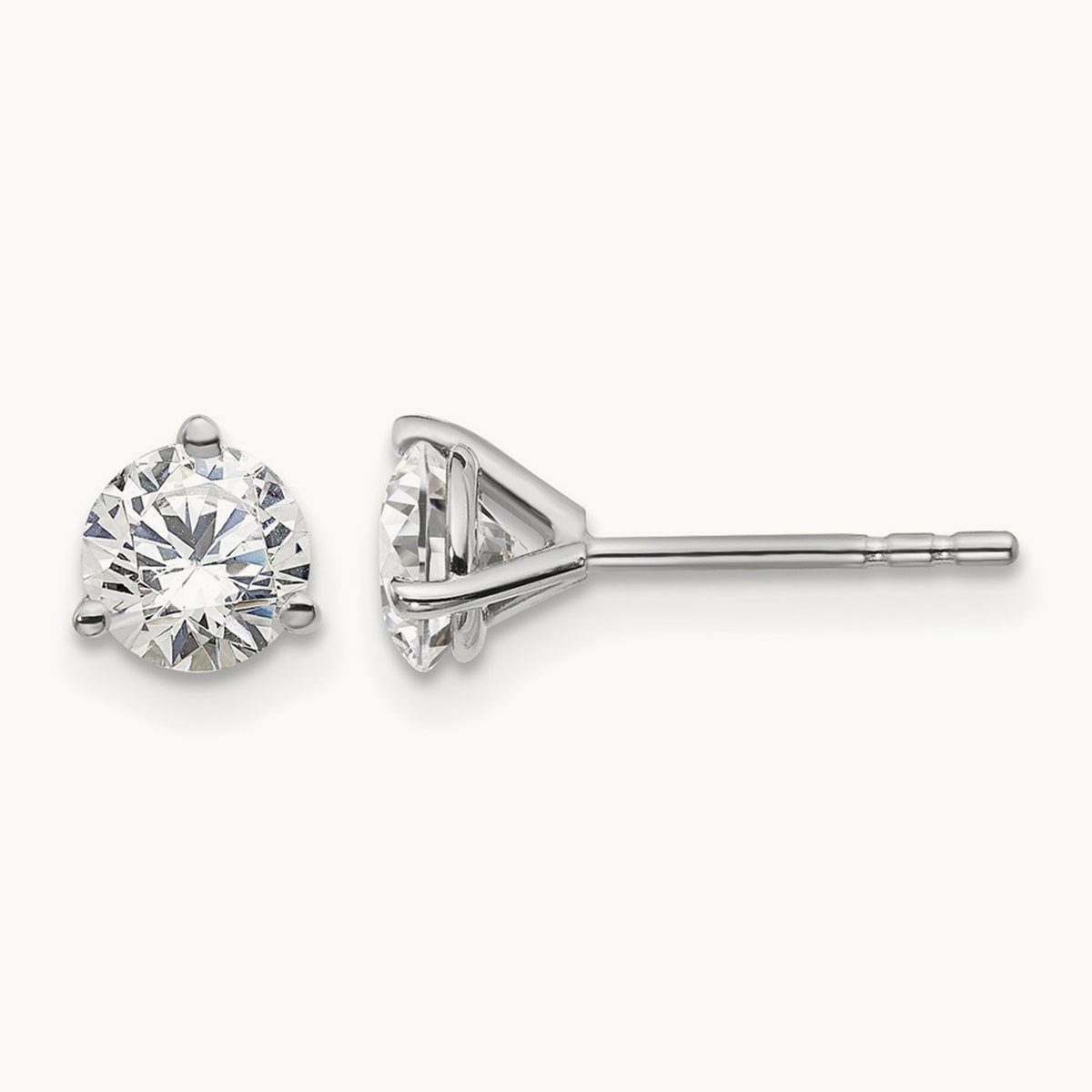 Round Stud Earrings, 0.10-6.00 ct tw Lab-Grown Diamond — 1 ct, Platinum