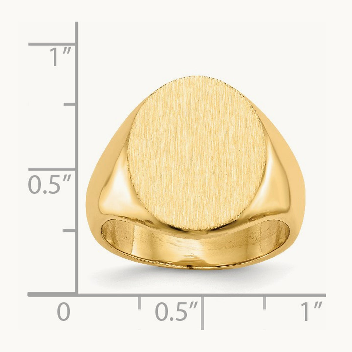 14.0x17. Closed Back Mens Signet Ring, 5mm, 14K