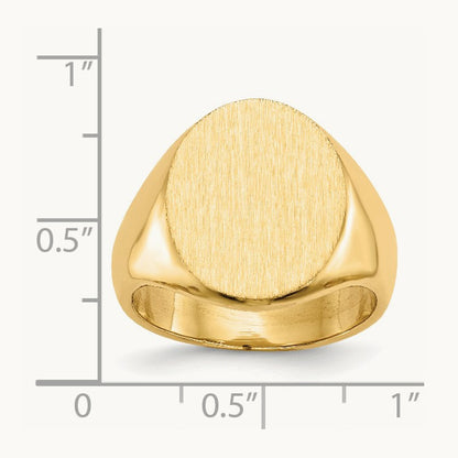 14.0x17. Closed Back Mens Signet Ring, 5mm, 14K