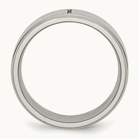 Brushed and Polished Cross Ridged Edge Band — photo set