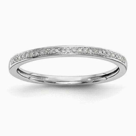 Set of 2 White Gold Diamond Wedding Band, 14K