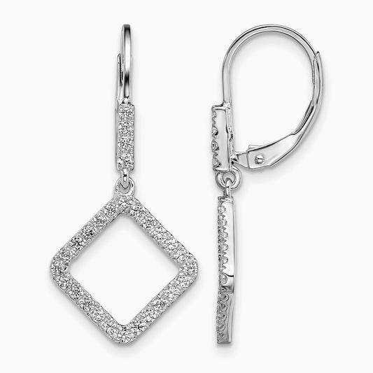 Square Leverback Earrings, 0.50 ct tw Lab-Grown Diamond