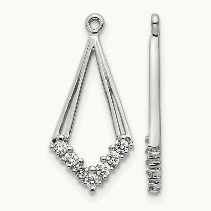 AA Diamond Shaped Diamond Earring Jacket, 14K White Gold