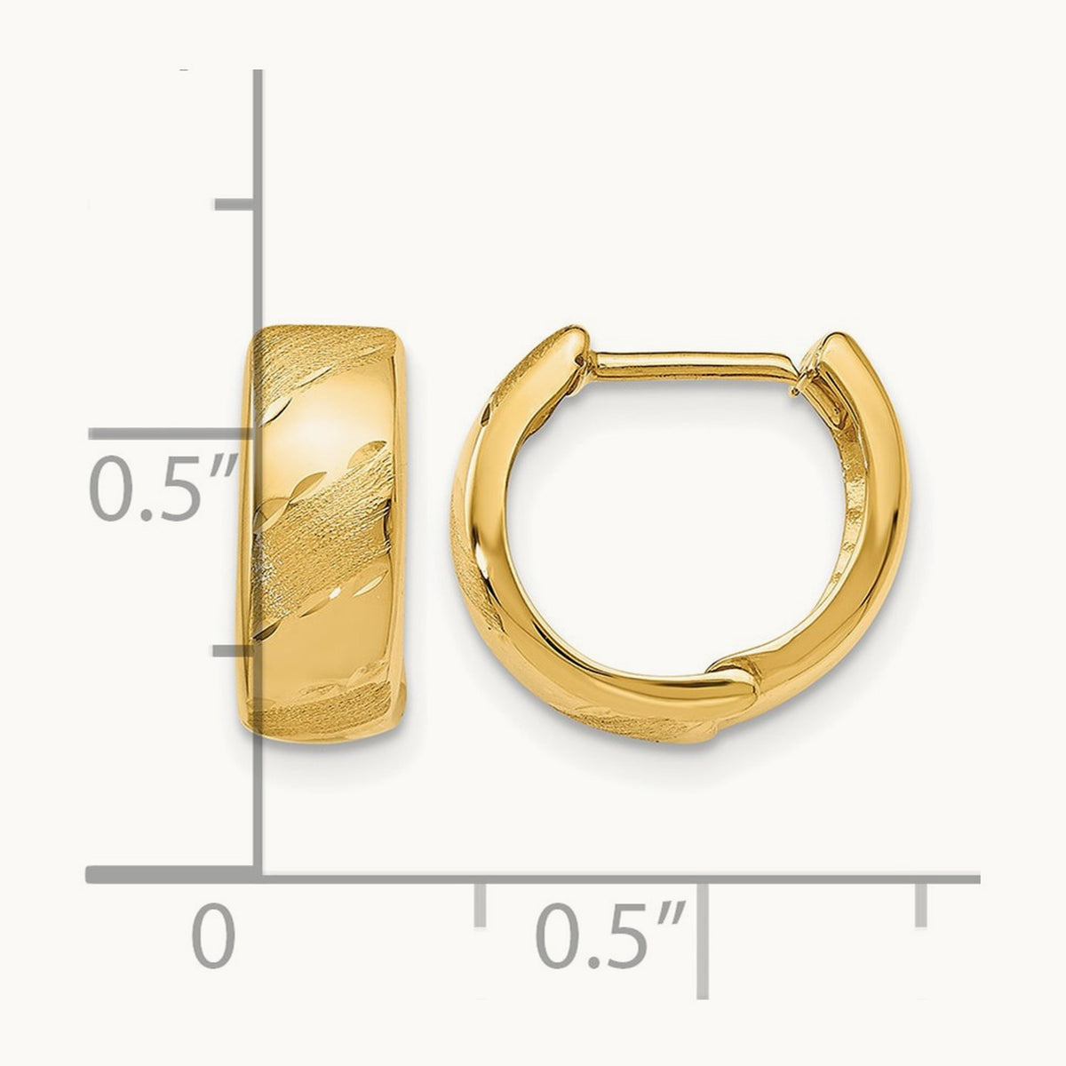 Polished and Satin Hinged Hoop Earrings — Leslie's