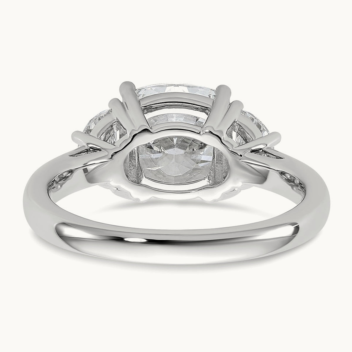 Half Moon & Cushion Semi-Mount Engagement Ring, 0.25-1.00 ct tw Lab-Grown Diamond — 5/8 ct, 14K White Gold