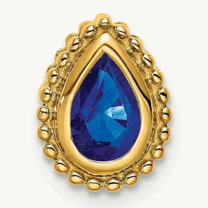 Pear Sapphire Chain Slide, 14K