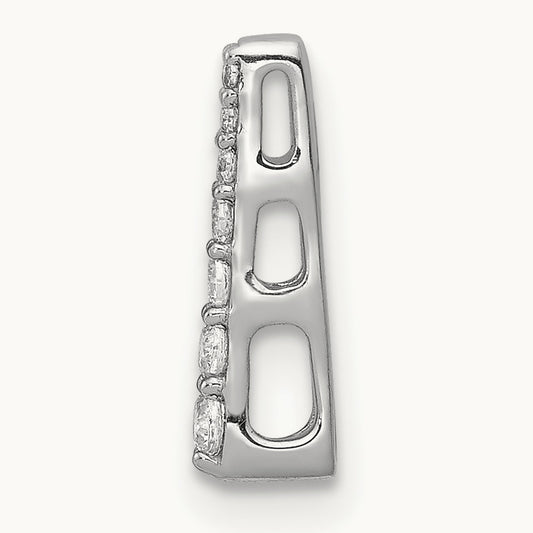 1/10ct. Diamond Fancy Chain Slide, 14K White Gold
