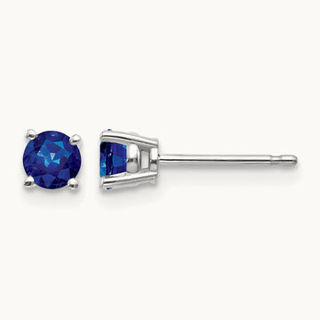 Sapphire Earrings, 14K White Gold