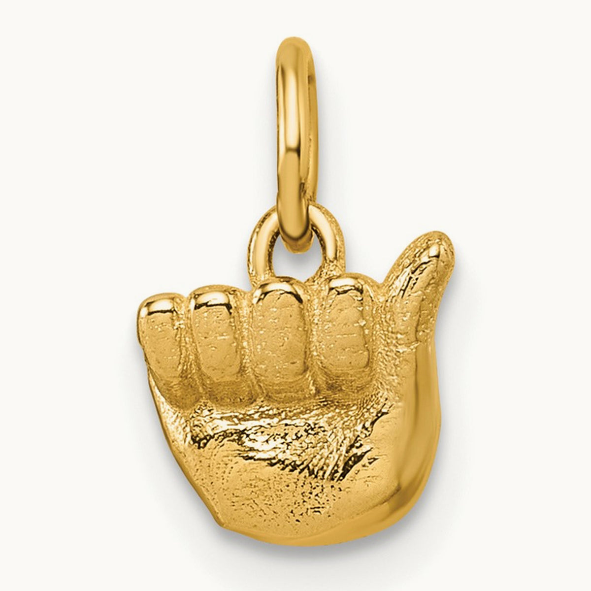 American Sign Language Alphabet Fingerspelling Sign A Pendant, 14K