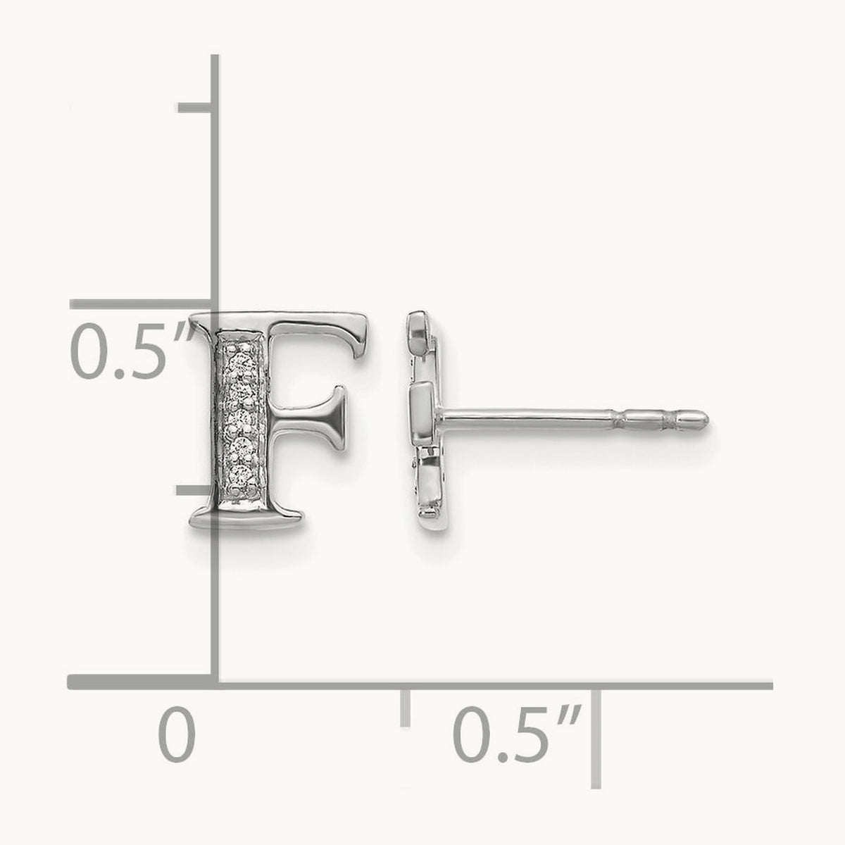 Diamond Earrings — 14K White Gold, 8mm, F