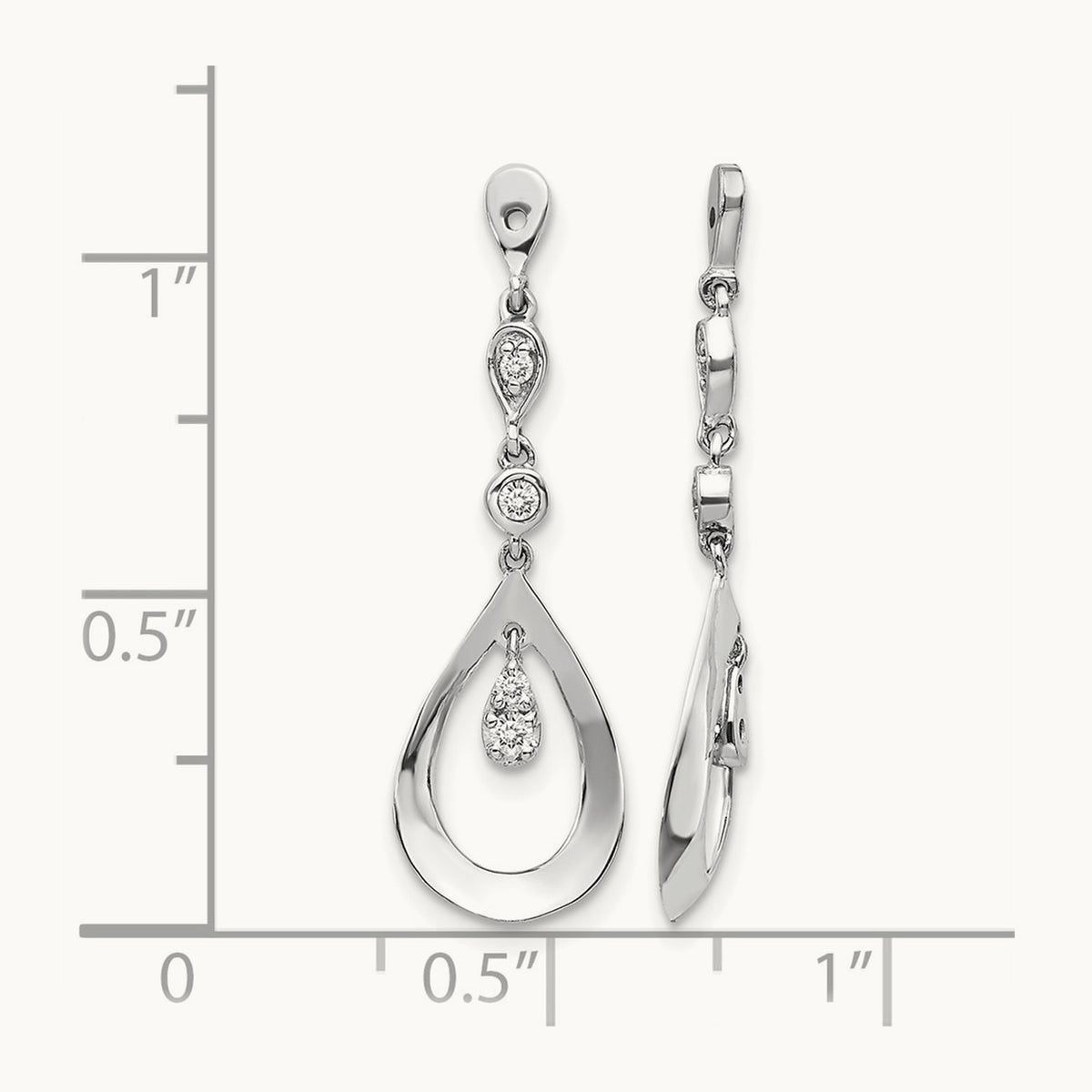 Teardrop Earring Jackets, 0.10 ct tw Lab-Grown Diamond