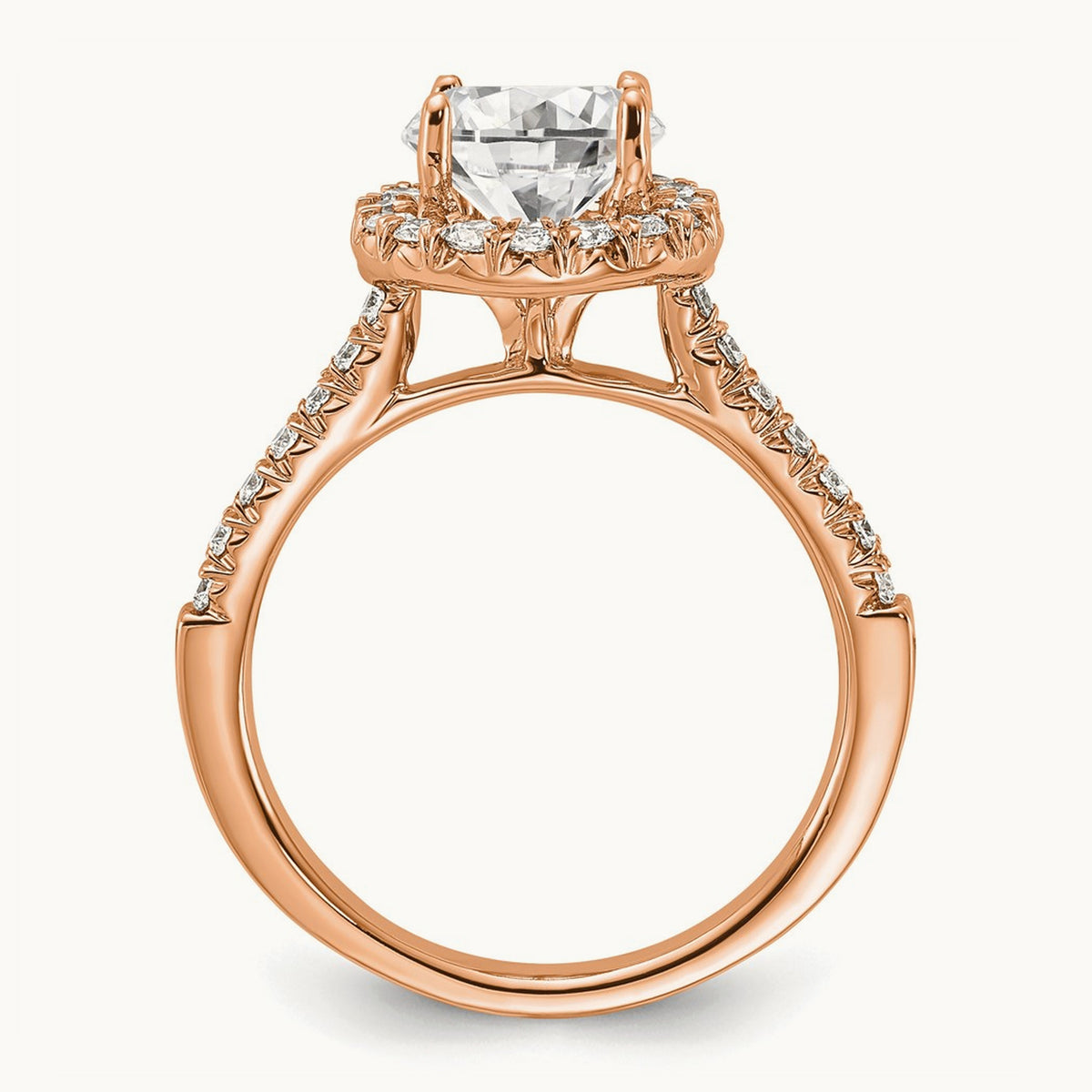 Semi-Mount Engagement Ring, 0.25-0.50 ct tw Lab-Grown Diamond — 1/2 ct (holds 1 1/2 ct center) · VS/SI (Great), 14K Rose Gold, 7