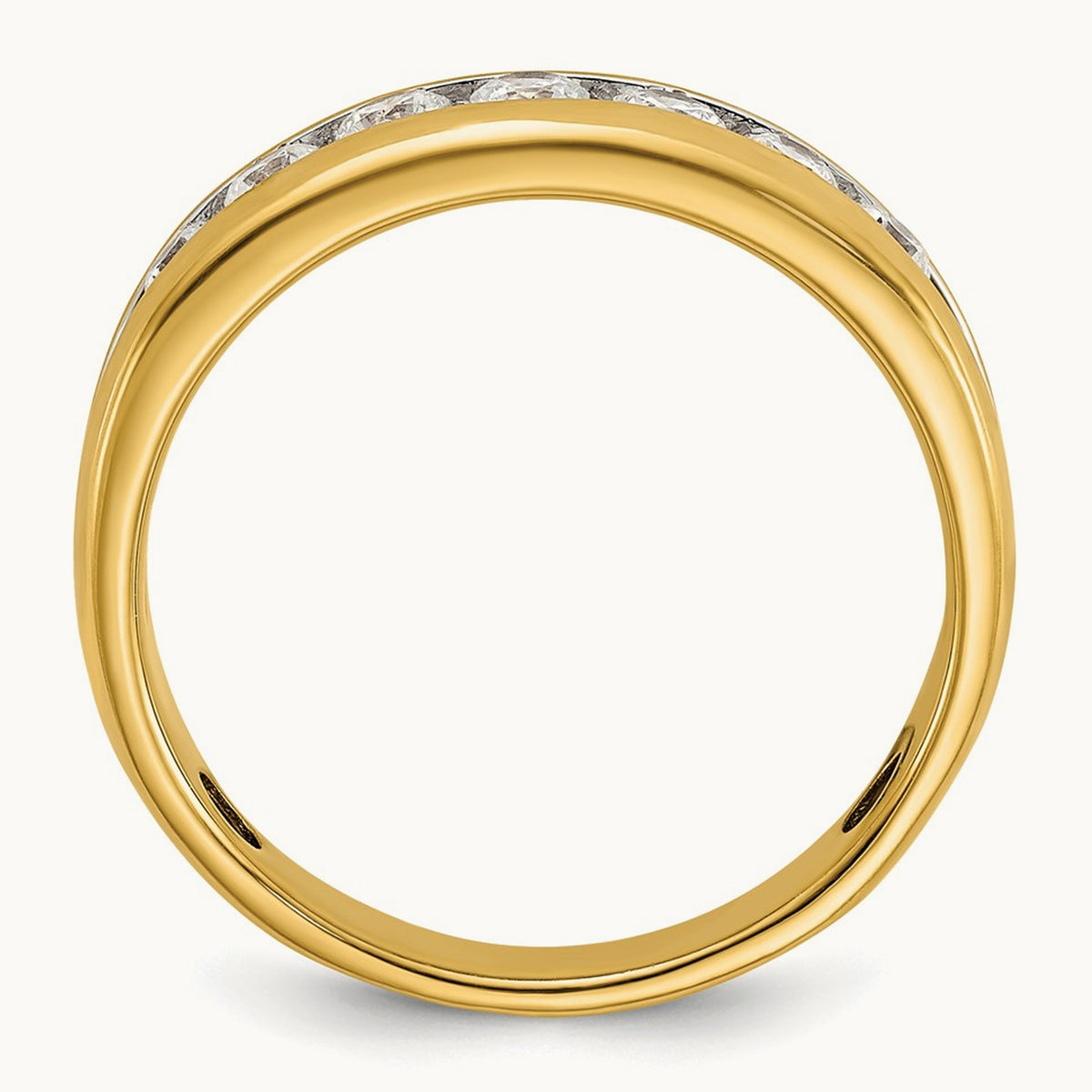 With White RH 7 Stone Men's Ring, 1.50 ct tw Lab-Grown Diamond
