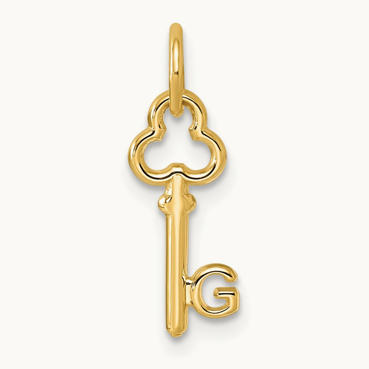 Key Initial Charm — 14K Yellow Gold, G