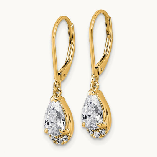 TO Leverback Earrings, 1.75 ct tw Lab-Grown Diamond — 14K Yellow Gold