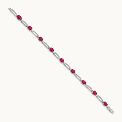 Diamond and Ruby Bracelet, 14K White Gold