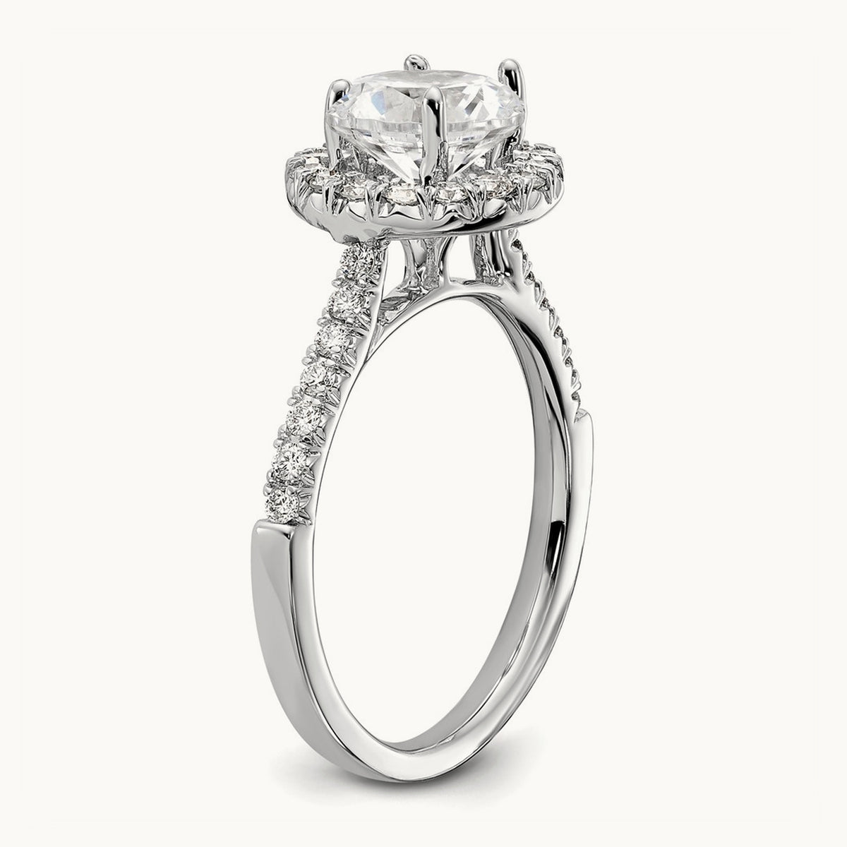 Semi-Mount Engagement Ring, 0.25-0.50 ct tw Lab-Grown Diamond — 1/2 ct (holds 1 1/2 ct center) · VS/SI (Great), 14K White Gold, 7