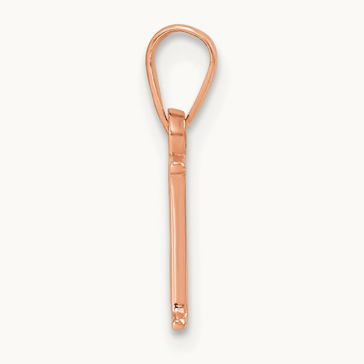 Polished Block Initial Pendant — 14K Rose Gold, E