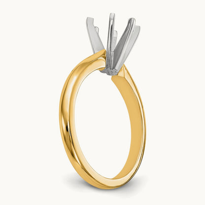 3/4ct. Medium-Wt Knife Edge 6-Prong Ring Mounting, 14K Two-tone