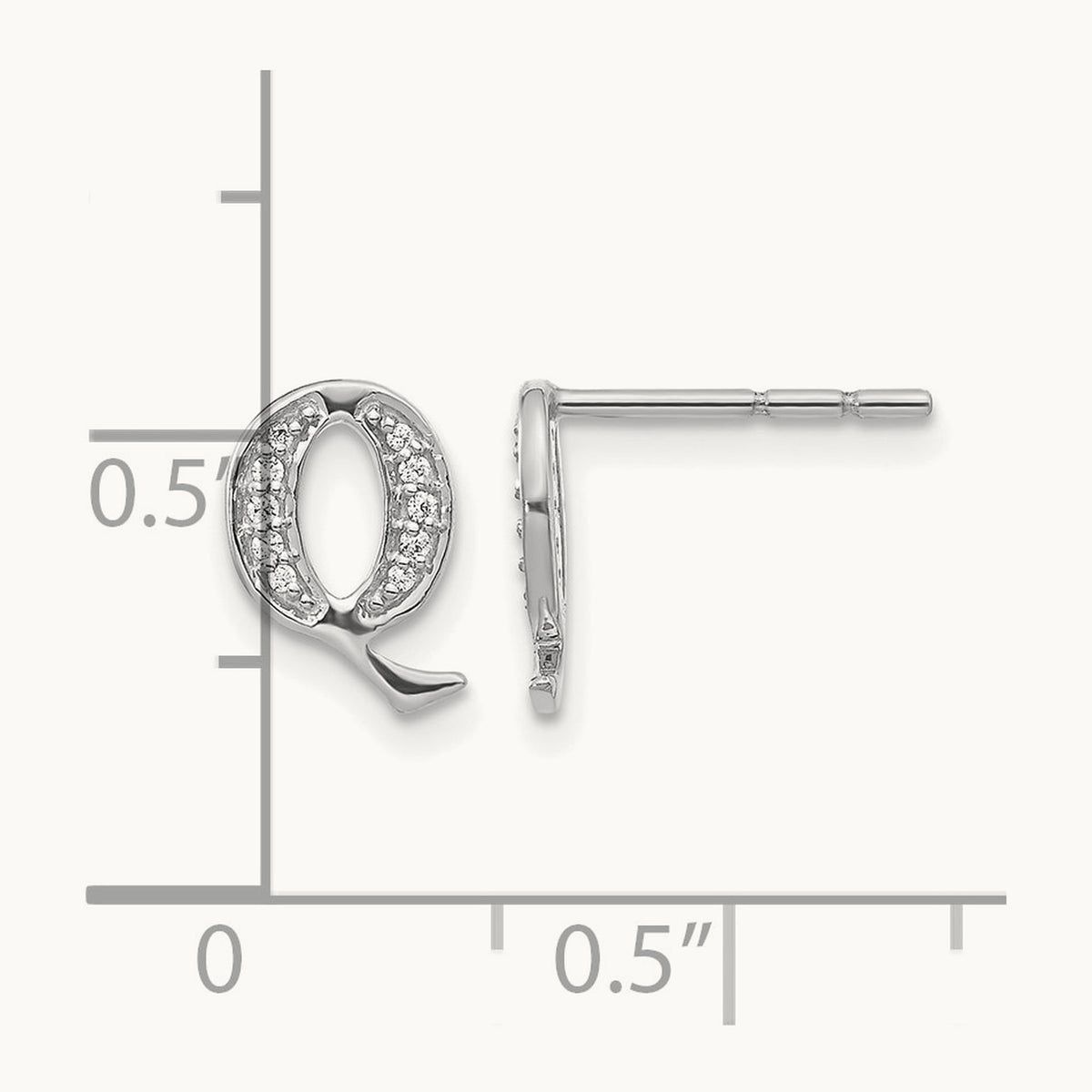 Diamond Earrings — 14K White Gold, 10mm, Q