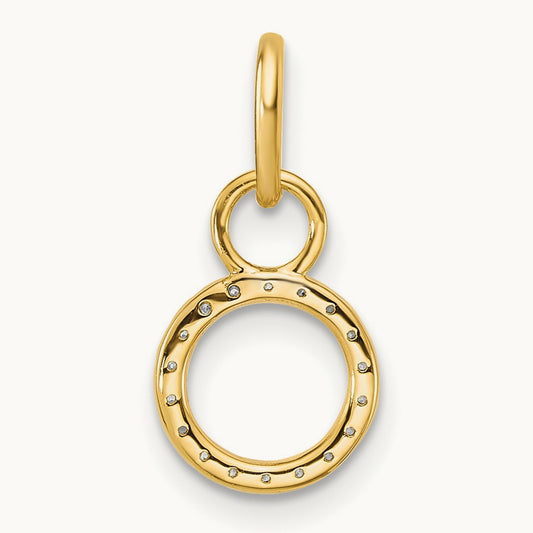 Polished Diamond Open Circle Charm, 14K