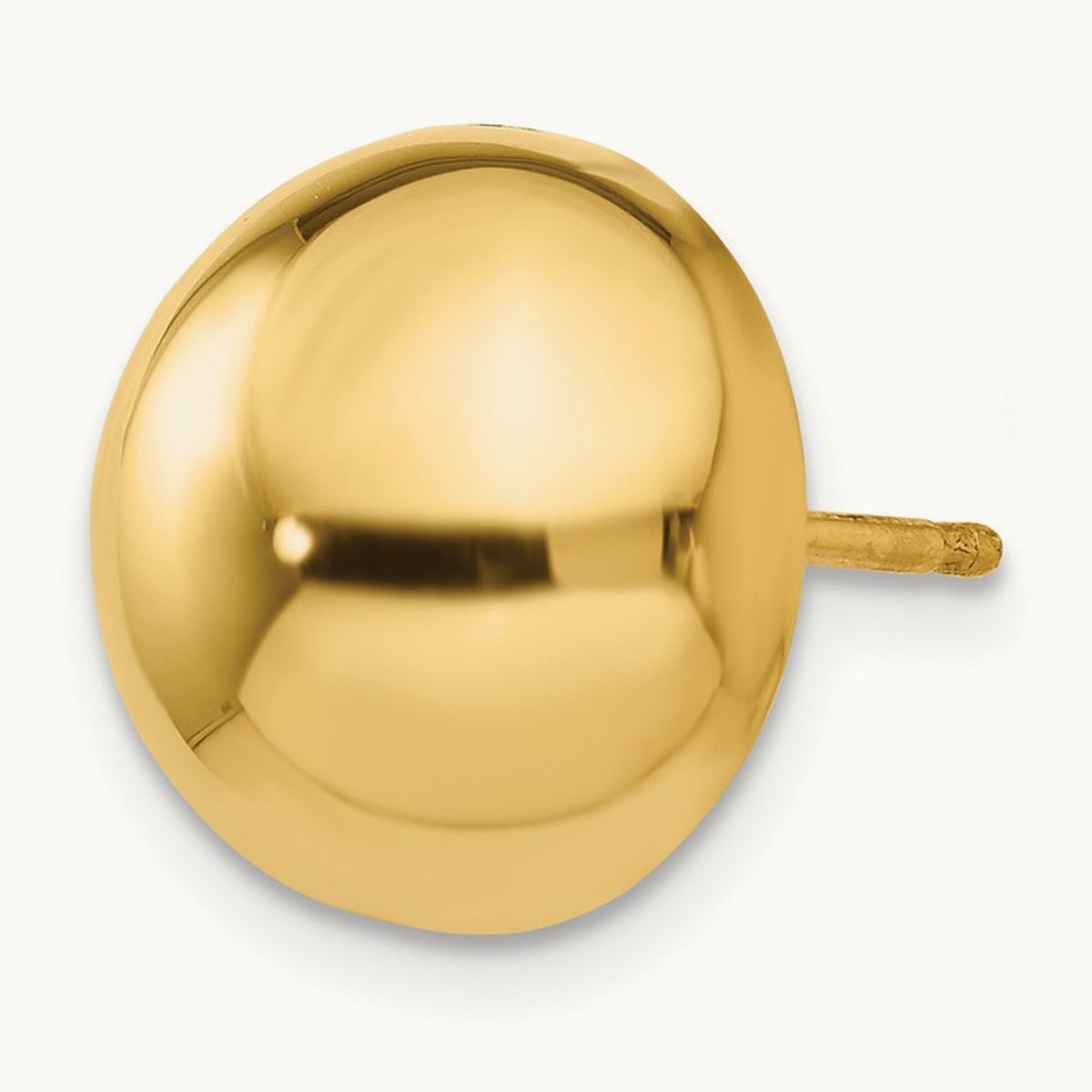 Single Polished Half Ball Post Earring — 12mm